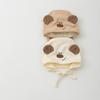 Cute Bear Baby Ear Protection Cap Spring Autumn Cotton Beanie for Infant Boy Gir Solid Color Windproof Bonnet