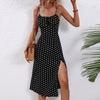 2025 Bohemian Dress Sexy Suspender Split Polka Dot Dress