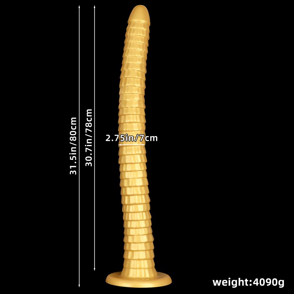 80*7cm zlatý silikonový extra dlouhý masturbátor anální kolík fisting realistický řemínek na penis na penisu BDSM