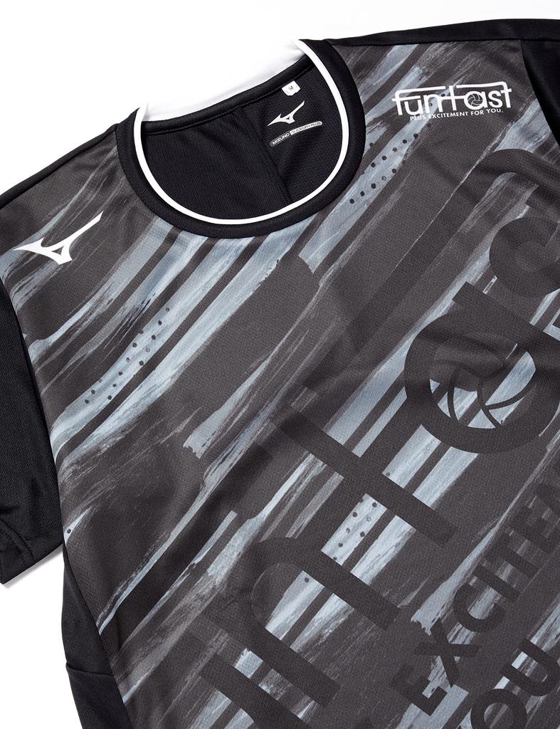 Mizuno FUNTAST Volleyball Practice Shirt, Short Sleeve, Moisture-Wicking, Quick-Drying, Move Tech