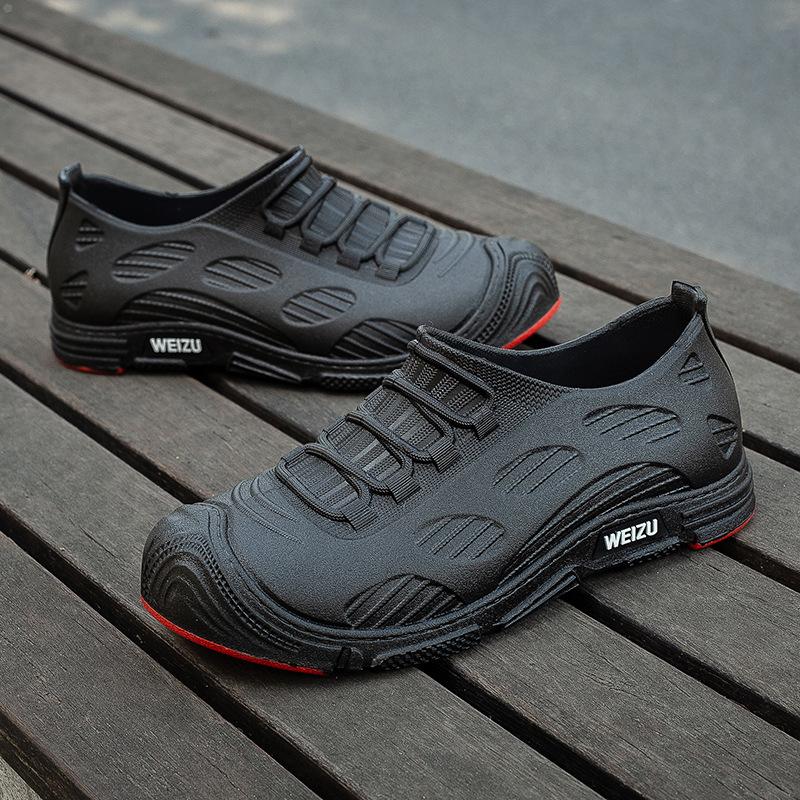 

Модные мужские непромокаемые ботинки средней высоты, нескользящие водонепроницаемые ботинки, пара бархатных резиновых туфель для кухни, автомойки, рыбалки, рабочей обуви 45