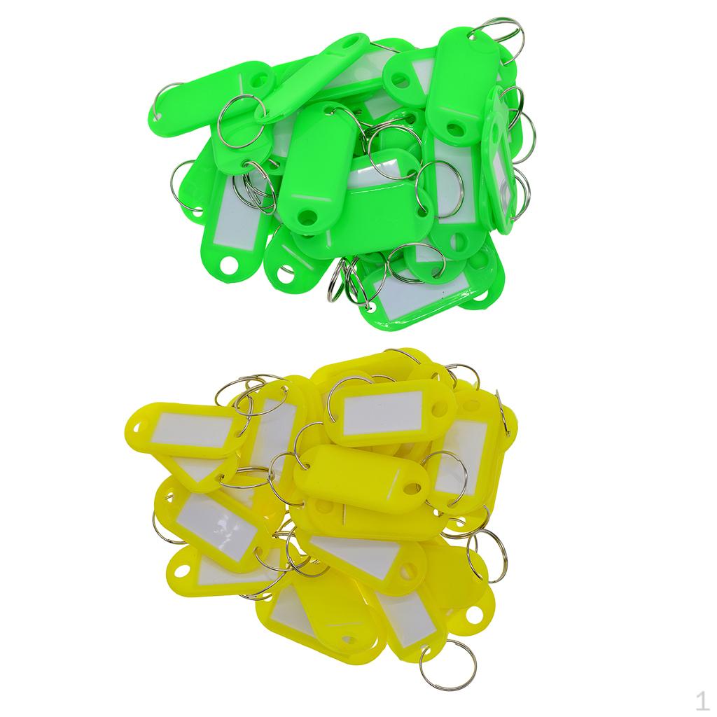 Cost-Effective Key Tags Plastic Alloy Rings Card Fob Label Car Identity 100pcs Yellow
