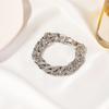 Women Rhinestone Inlaid Cuban Link Chain Bracelet  Jewelry Gift