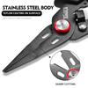 Stainless Steel Luya Pliers Multi-Functional Fish Control Device Anti-Rust Teflon Coating Small Mouth Fishing Pliers Cutting Lin
