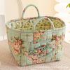 Portable Floral Foldable Storage Basket for Home Textiles and Underwear Organizer