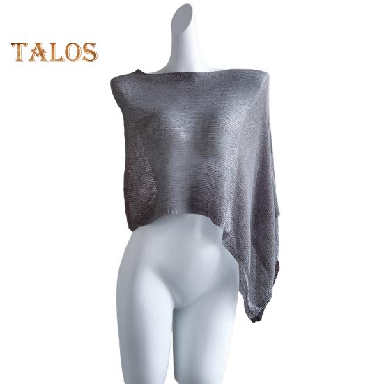 Tops Femininos Cor Sólida Gola Inclinada Design de Bainha Irregular Blusa Elástica Caimento Solto Casual Blusa de Viscose Uso Diário