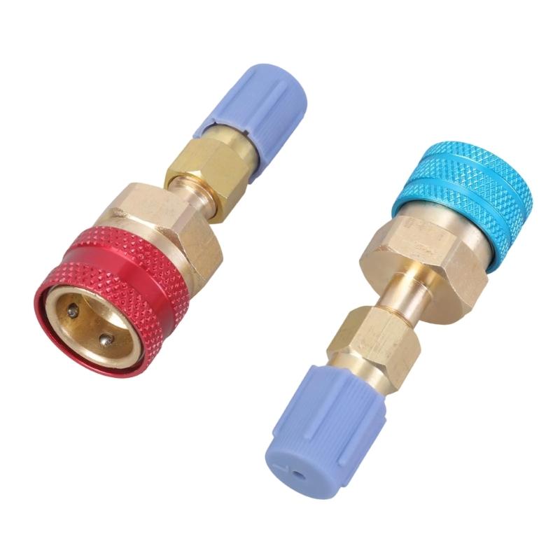 2 Stück Kfz-Schnellkupplungs-Set Messing-Schnellverbinder Auslaufsichere Kupplungen Schnelle Montage Geeignet für R1234YF