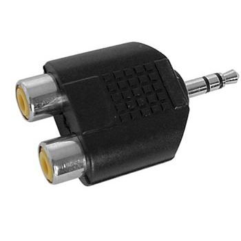 Adaptateur Jack 3.5 male stéréo 2 RCA femelles.