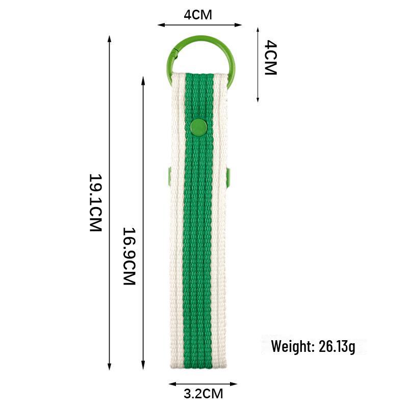 Personalized Pure Cotton Canvas Belt Keychain with Contrast Colors – Handmade INS Style