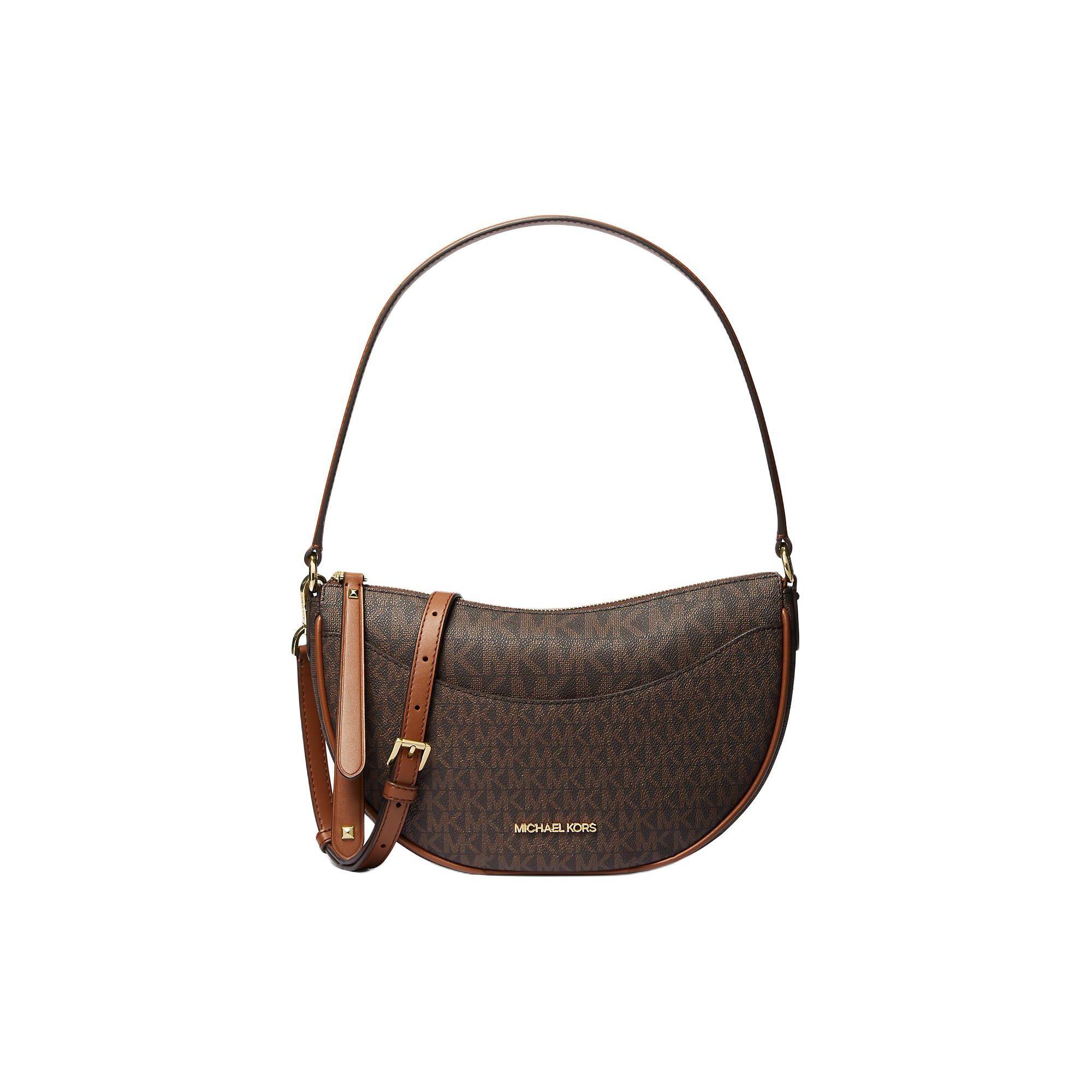 

Michael Kors MK Dover Logo Canvas Crossbody Bag Medium Women bags Brown 35R3G4DL8B-BROWN Basic Set (Bag+Dust Bag)
