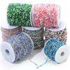 1 Meter Colorful 3mm Beads Beaded Chain Glass Crystal Beads Necklace Chain Accessories for Jewelry Making Components Crafts DIY