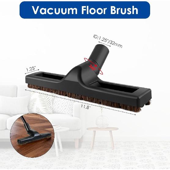 11 PCS Universal 1 1/4 Inch Vacuum Attachments Kit for Shop Vac Accessories with Vacuum Brush Attachments, Flexible Crevice Tool, Hose Adapters for 2