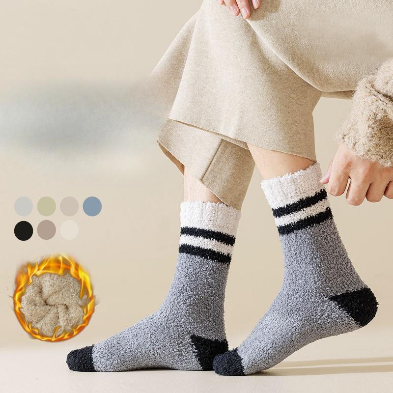 Male Winter Thick Hair Circle Trend Warm Leisure Floor Sleep Tube Socks