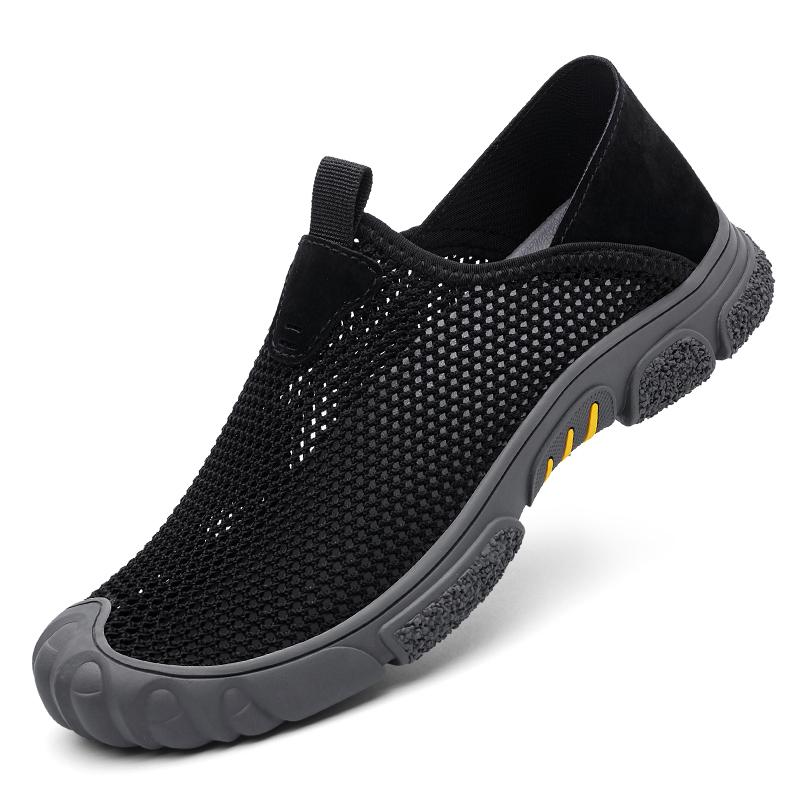 Men's Breathable Casual Sneakers Hole Shoes Outdoor Casual Sandals Hiking Shoes Summer