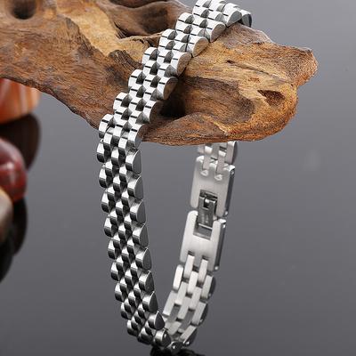 10/15MM Link Watch Chain Man Bracelet for Men Women Gold Plated Stainless Steel Mannen Armband On Hand Bands Jewelry Engraveable