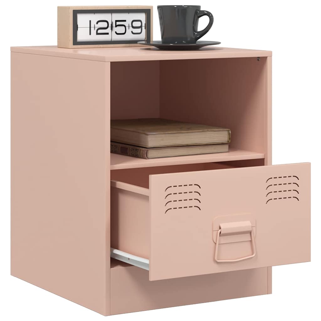 Nightstands 2 Pcs. Pink 34.5 X 39 X 44 Cm Steel