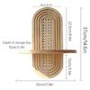Stylish Rattan Wall Shelf With Wooden Arched Floating Display Stand For Home Decors Plant Decorative Items Hanging Shelf