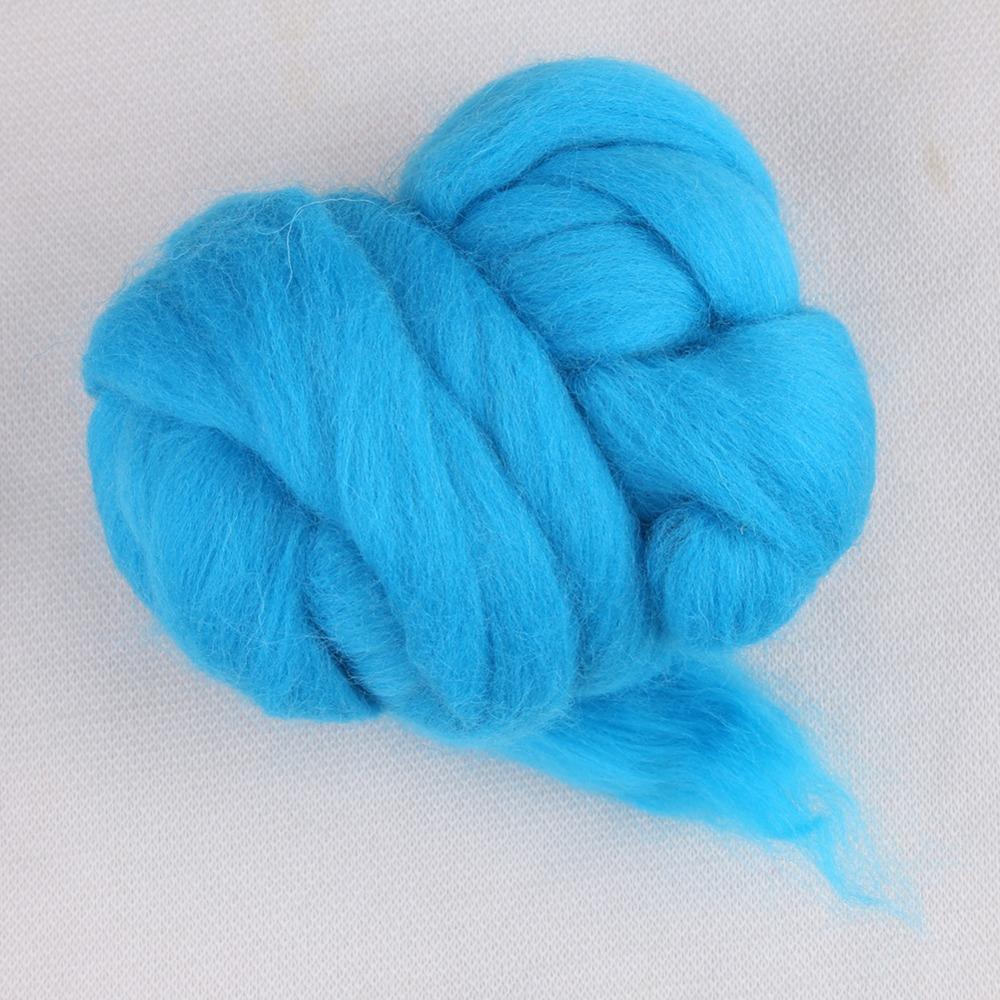 Felt Making 55g Colored Needle Felting Wool Soft Texture Blue Wool Roving Felting Wool DIY Craft
