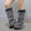 Elegant Soft Furry Leg Warmers Winter Accessory for Women Thermal Warm Fuzzy Plush Boot Cuffs Covers Leg Gaiters Socks