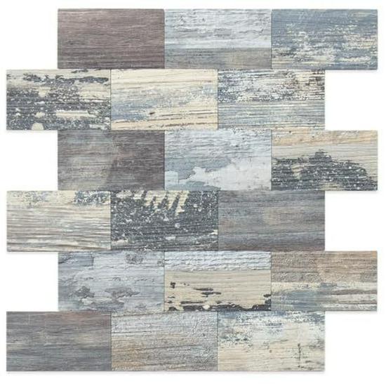 30x30cm Light Brown Slate PVC Self-Adhesive Wall Tile Sticker for Kitchen/Bathroom