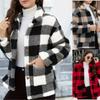 European and American Plush Women's Coat 2024 New Amazon Long-sleeved Plaid Lapel Bag Loose Casual Coat
