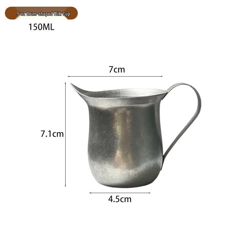Stainless Steel Milk Pitcher & Latte Art Cup - Espresso & Cocktail Measuring Jug