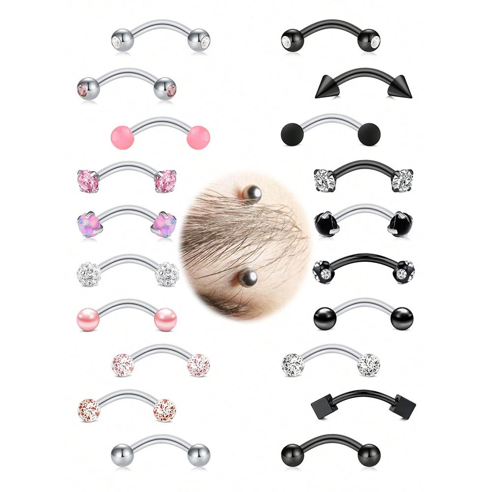 16G Ögonbrynspiercing Rookörhänge Rookpiercing Vertikal Labret Läppsmycke Rostfritt Stål Bridge Ögonbrynspiercing Smycken