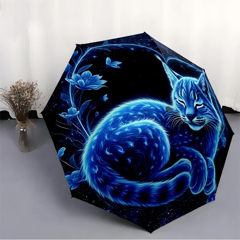 1pc Cat Dreamscape Automatic Open/Close Umbrella with Folding feature Compact Travel Umbrella, Lightweight design, for Commuting136