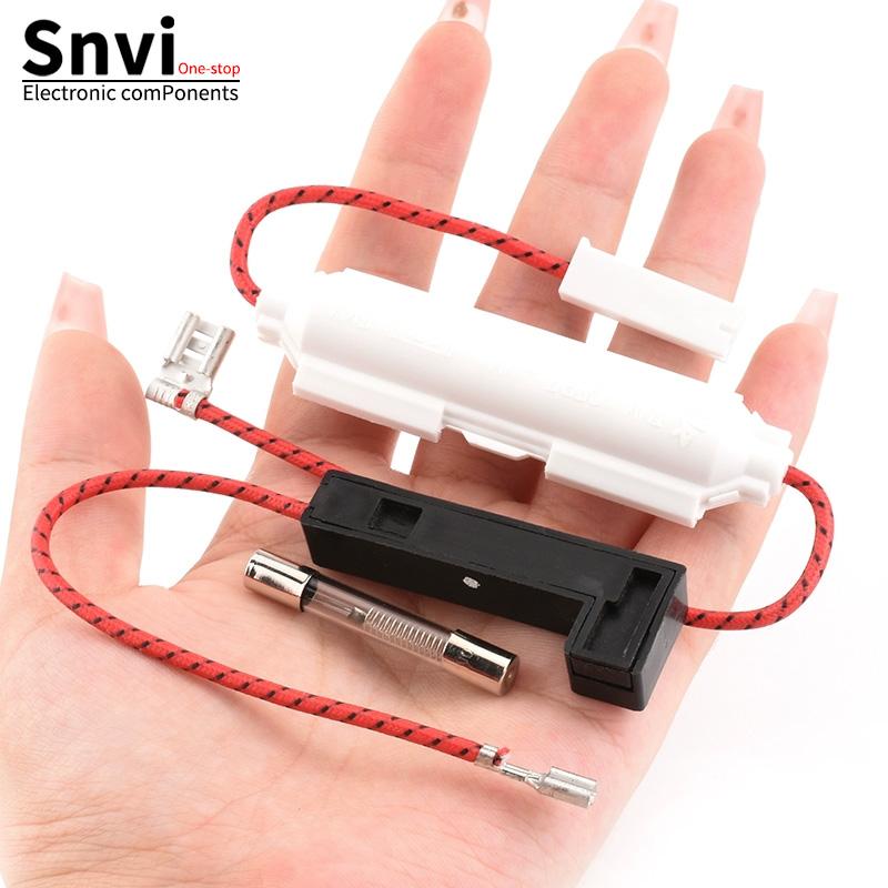 Microwave Oven High-Voltage Fuse with Housing Kit, 5KV, 0.65A-0.9A, Compatible with Midea & Galanz