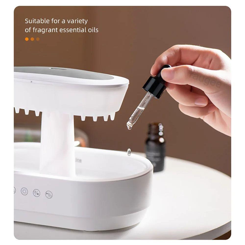 White Raindrop Air Humidifier Colorful Light Ultrasonic Fragrance Diffuser Aroma Humidifier  Home