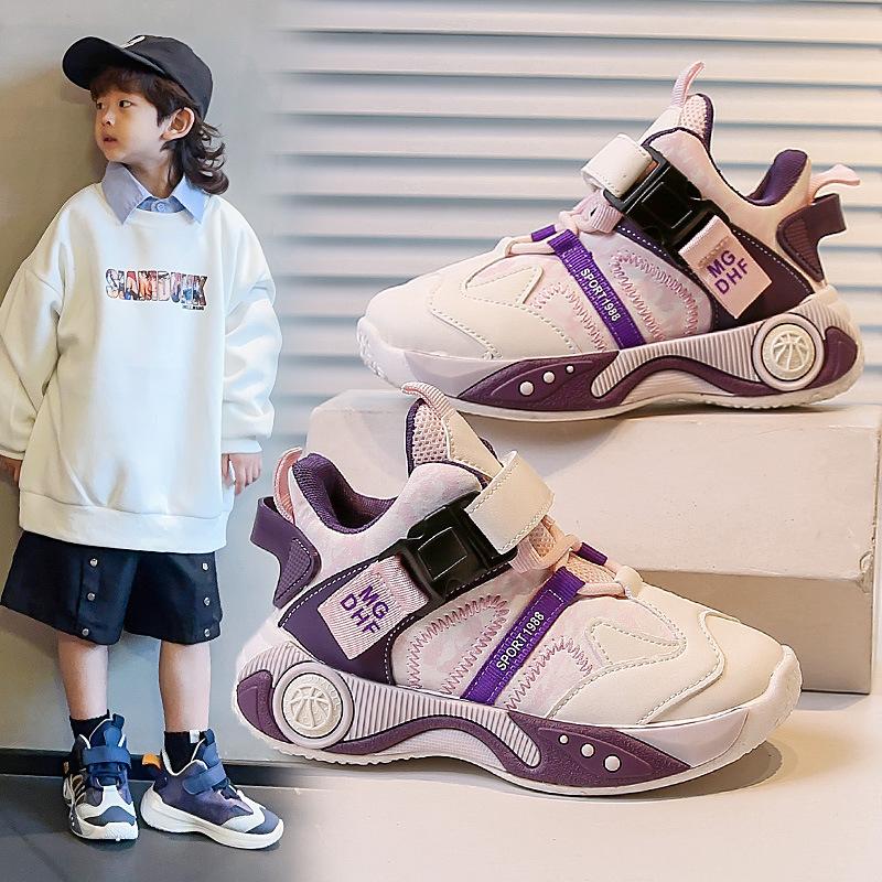 

Fried Street Boys Shoes Autumn 2025 New Fashion Red Children s Sneakers Lightweight Soft Sole Old Running Daddy Shoes 32-37 6 pairs in one hand фиолетовый