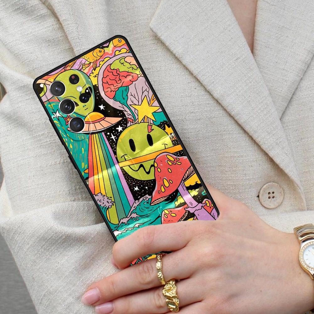 Aesthetics Cartoon Alien Space Funda Cell Phone Case for Samsung Galaxy S26 Ultra S25 S24 S23 S22 S21 S20 Note10 Cover