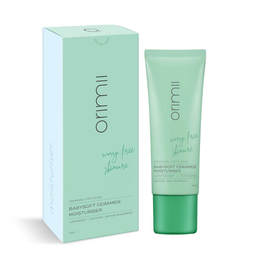 Orimii Ceramide Face Moisturizer 50ml Pack of 1 | Lightweight, Non Sticky Hydrating Cream for Babysoft Skin