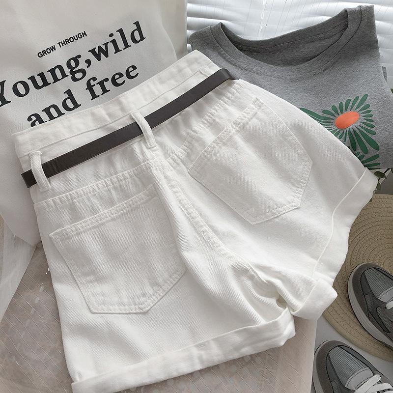 Classic and Minimalist Fashion Versatile Ultra-high Waist Rolled Female Summer A Word Thin Wide-legged Denim Shorts Individuality and Trendiness