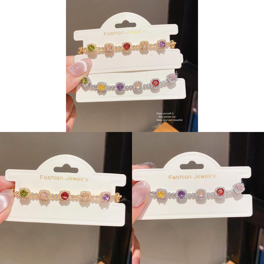 Vintage Geometric Cubic Zirconia Gold Plated Bracelet For Women Gift Ideas