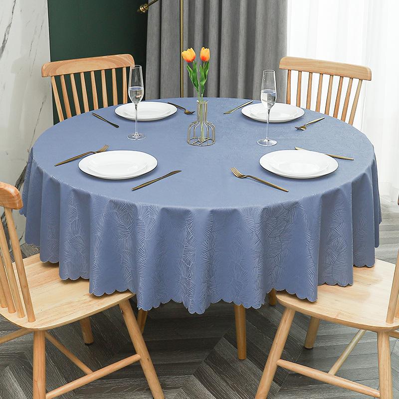 European Waterproof Tablecloth Fabric Oil-Proof And Anti-Scalding Leave-In Tablecloth Hotel Household Round Round Table Dining Table Cloth Tablecloth