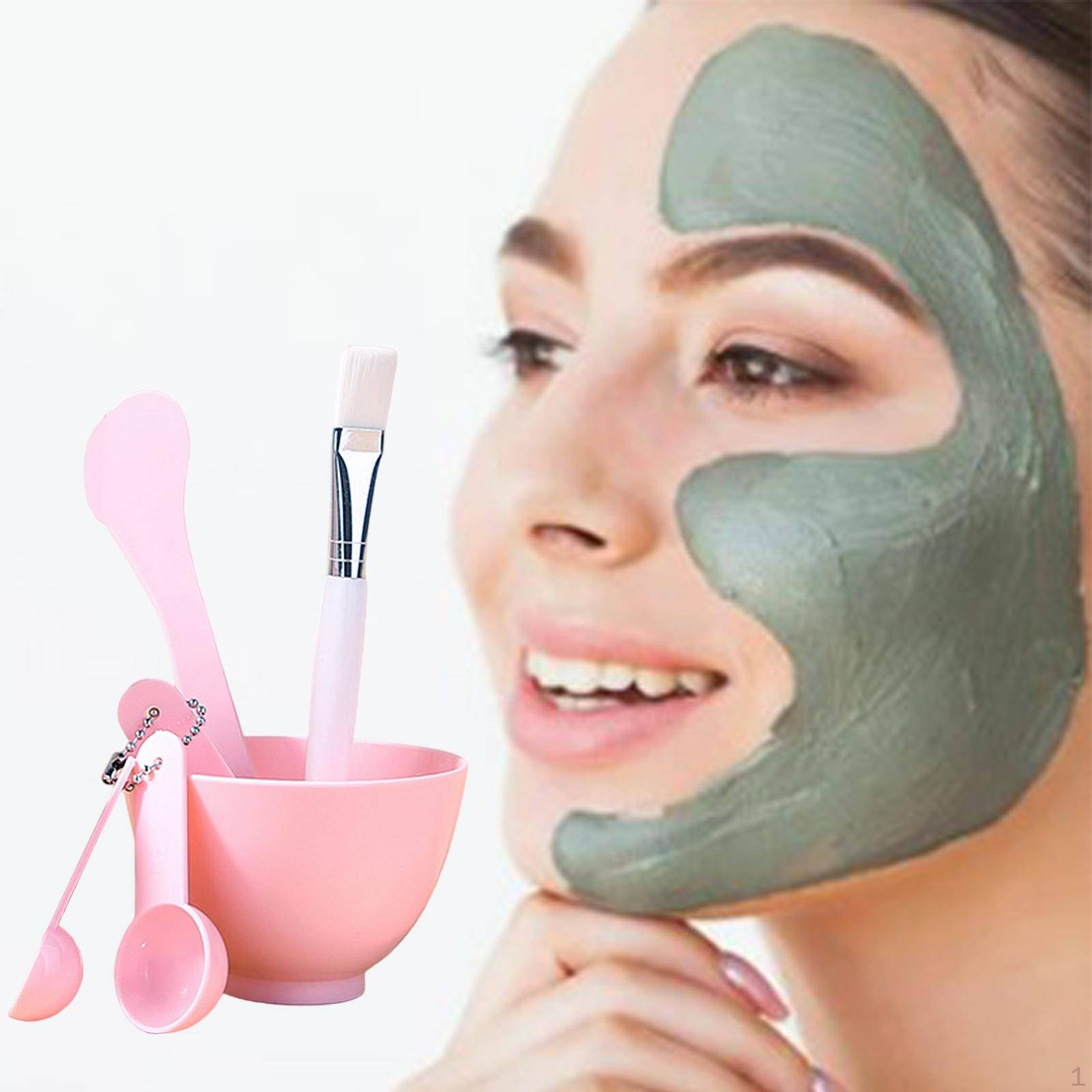 

Mask Mixing Bowl Set Lightweight -Friendly Reusable PP Nylon DIY Tool Kit for Makeup Home Use Salon рожевий