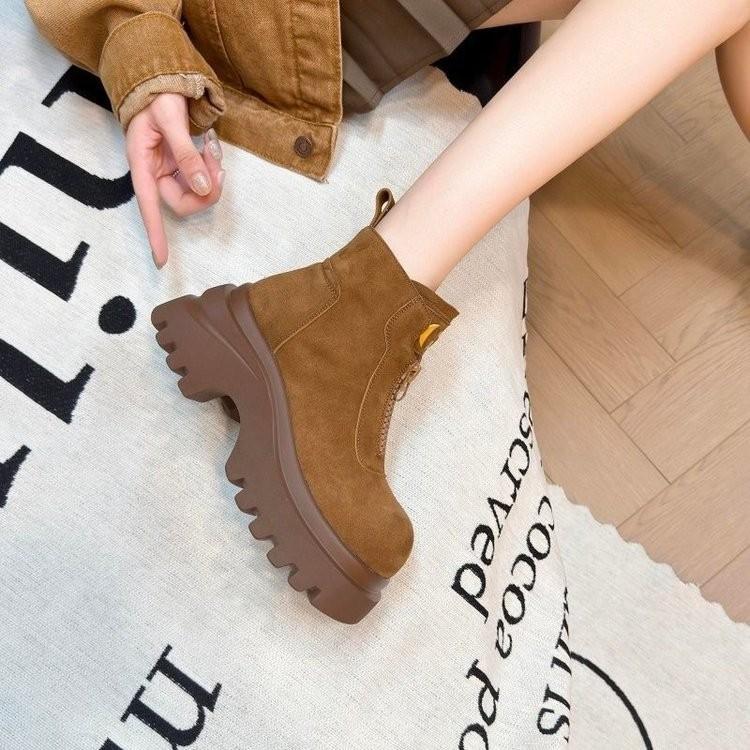 Ankle Boots for Women's Flats Platform Shoes Suede Sport Shoes Winter Fashion Chelsea Boots New Trend Dress Mujer
