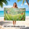 Butterfly Theme Soft Beach Towel Personalized Custom Name Text Towel Portable for Beach Pool Travel