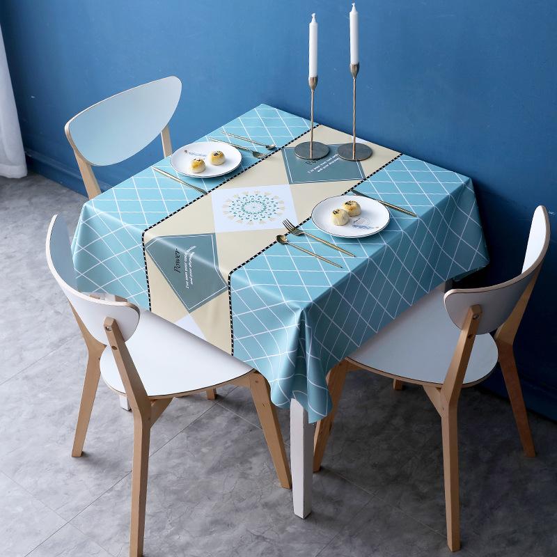 Tablecloth Fabric Waterproof And Oil-Proof Leave-In Light Luxury Square Dining Table Cloth Coffee Table Cloth Pvc Tablecloth Mat