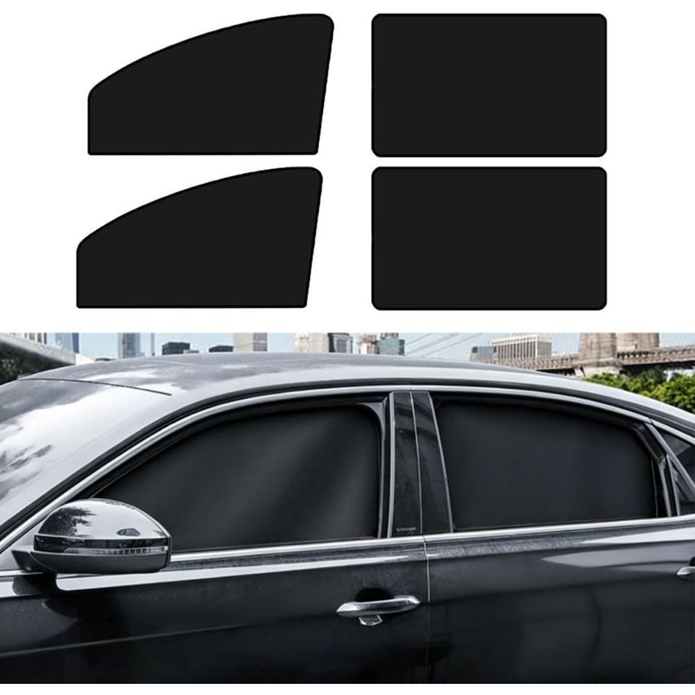Car Side Window Sun Shades Window Sunshades Privacy Curtains, 100% Block Light Front&Back 4pcs
