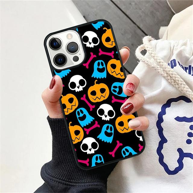 Pumpkin Halloween Bat Witch Boo Phone Case Cover for iPhone 17 Air 16 15 14 13 11 12 Pro Max Plus Shell Coque