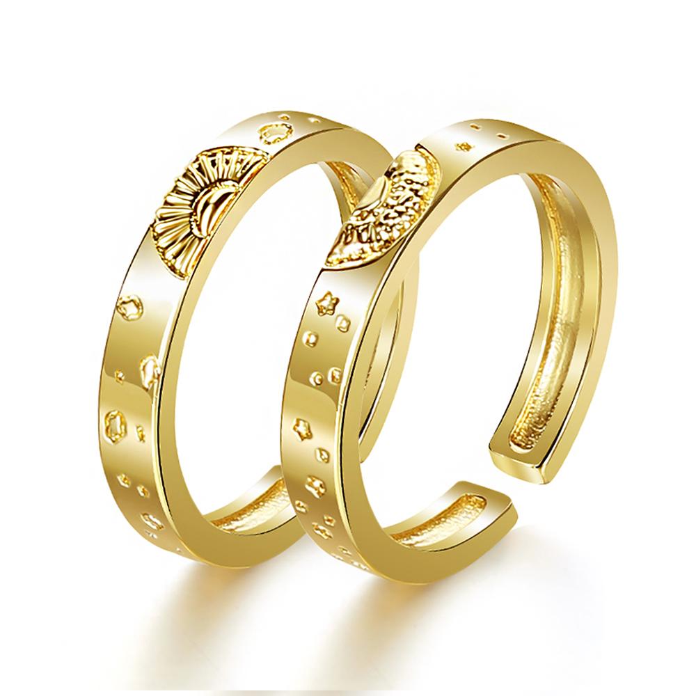 2022 New Fashion Opening 2-piece Ring Engraving Flower Ring Exquisite Jewelry 2-piece Set Couple Set Ring Girl Girlfriend Ring