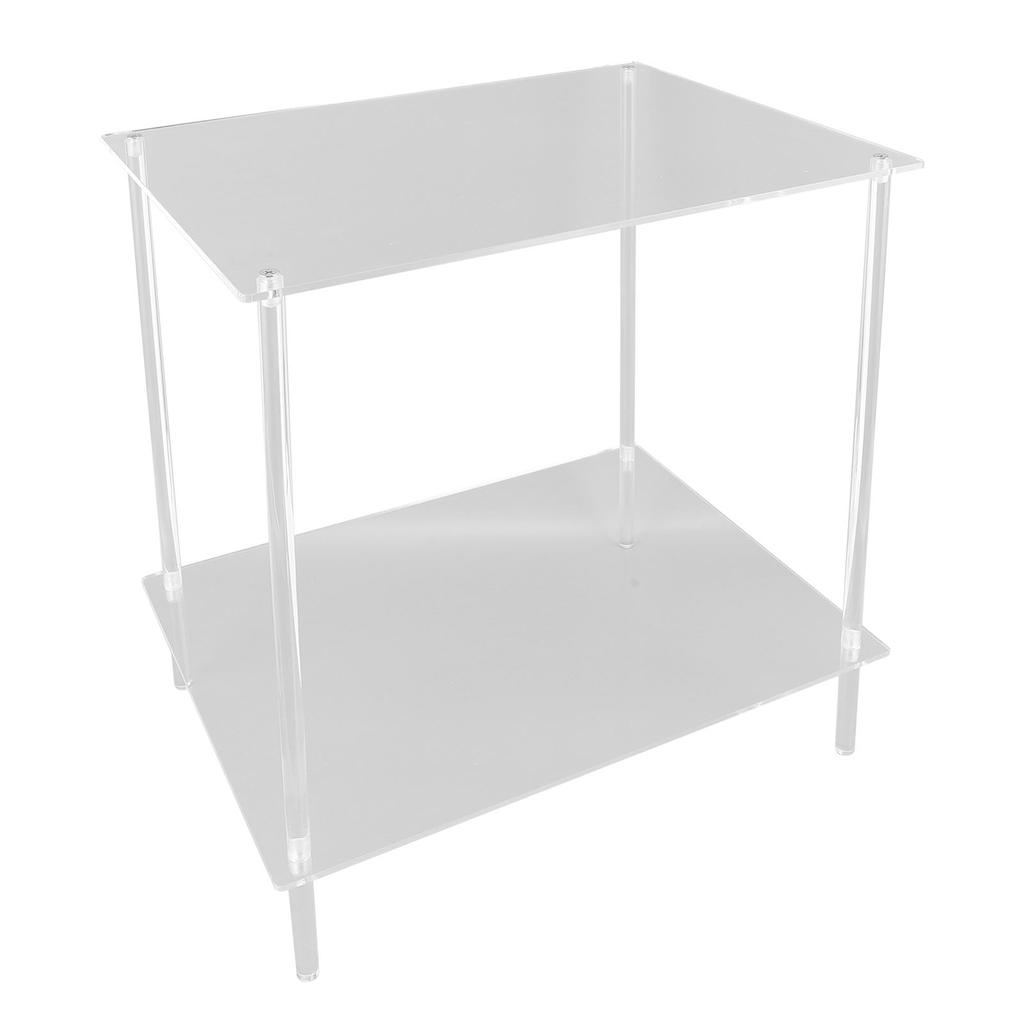 Side Table Acrylic 2 Tier Simple Lightweight Modern Bedside Table for Living Room Bedroom