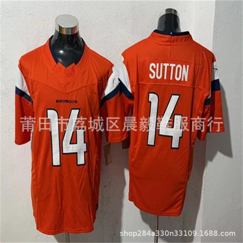 Camiseta Bordada Personalizada NFL Denver Broncos para Hombre - 10 7 15 14 15 Uniforme de Fútbol Estilo Oficial