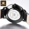 OLEVS 5869 Original Men's Watches Ultra-Thin 6.5mm Dial Waterproof Quartz Watch for Man Leisure Leather Strap Brand Wristwatch