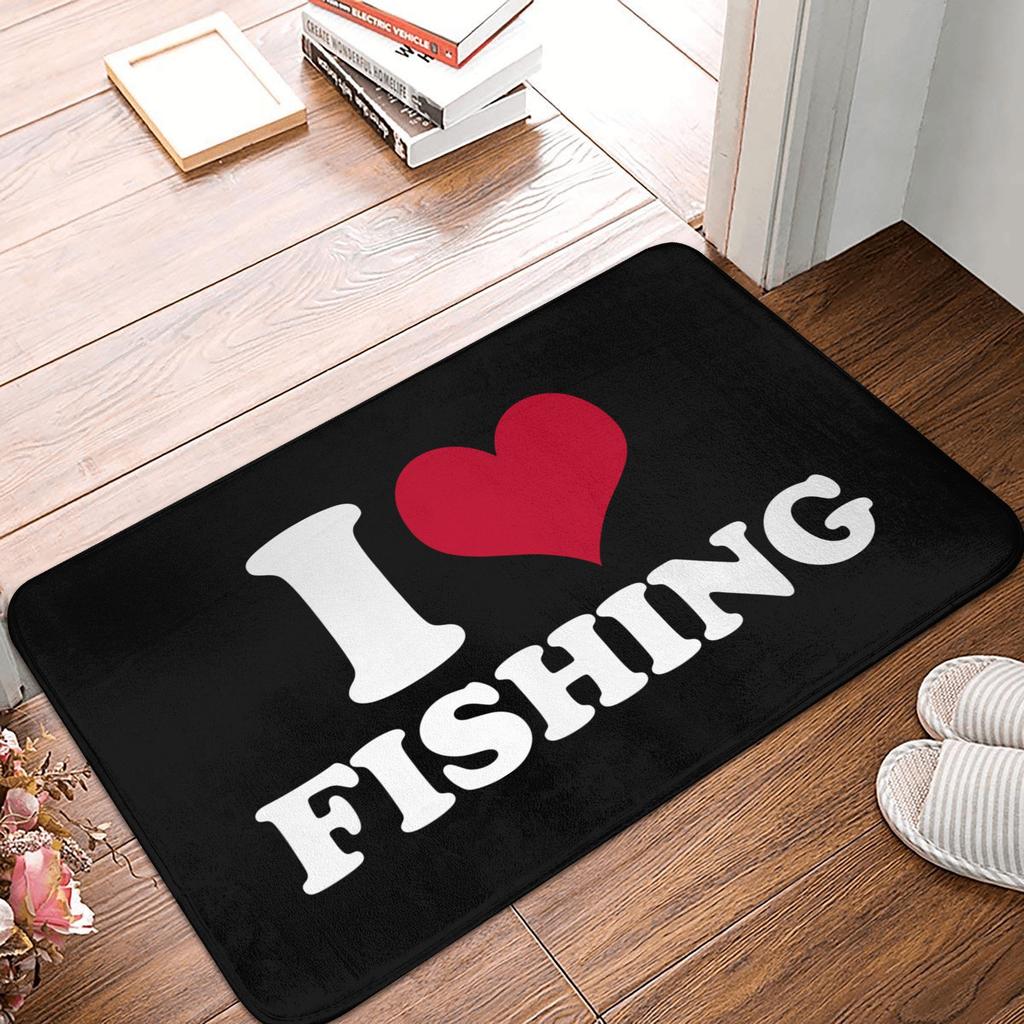 Fishinger Carp Fish Fisherman Front Door Floor Entrance Mats Outdoor  Bath Kitchen Doormat Garden Carpet Rug