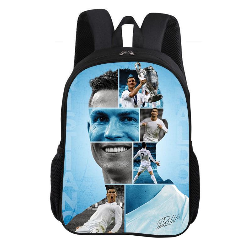 Ronaldo School Backpack CR Football Star Rucksack Child Bookbag Knapsack Fashion Schoolbag Football Sports Backpack Kids Gift