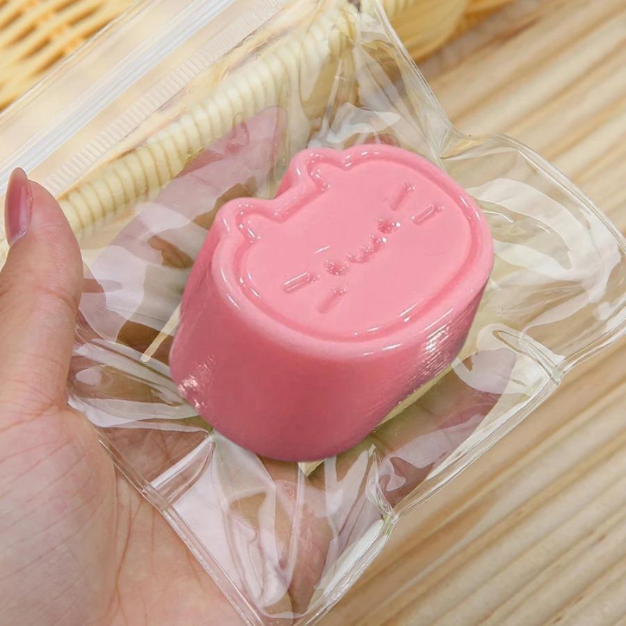 Sticky TPR Cute Cat Cheese Bread Pressure Relief Soft Squishy Fingertip Toy Relieving Squeeze Decompression Slow Rebound Toy