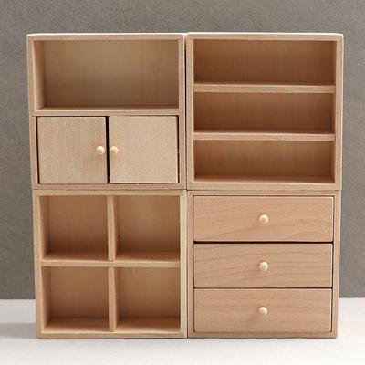 1:12 Ölçekli Kendin Yap Bitmemiş Ahşap Bebek Evi Dolabı